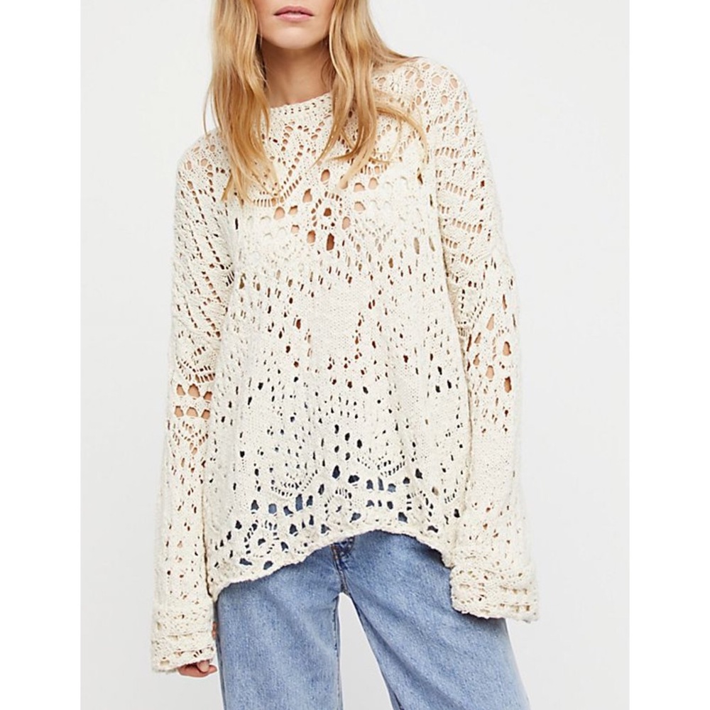 NWOT Free People Oversized Knit Pullover Sweater